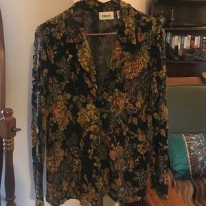CHICO'S Travelers Floral Blazer Jacket
